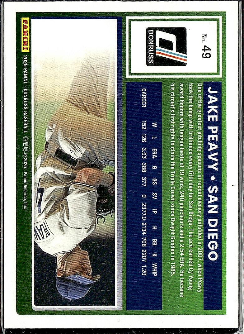 2025 Donruss #49 Jake Peavy Laser