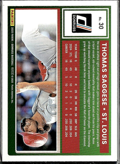 2025 Donruss #30 Thomas Saggese Holo