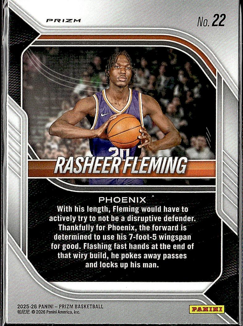2025-26 Panini Prizm #22 Rasheer Fleming Red Ice Prizm