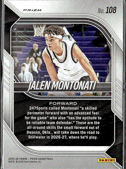 2025-26 Panini Prizm #108 Jalen Montonati Red Ice Prizm