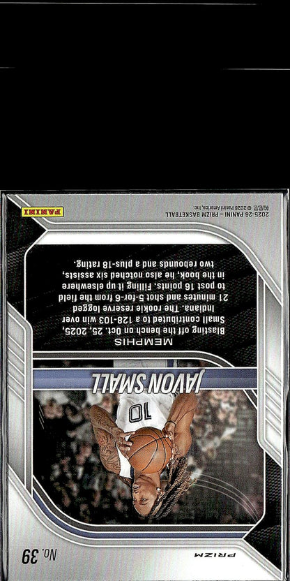2025-26 Panini Prizm #39 Javon Small Red Ice Prizm