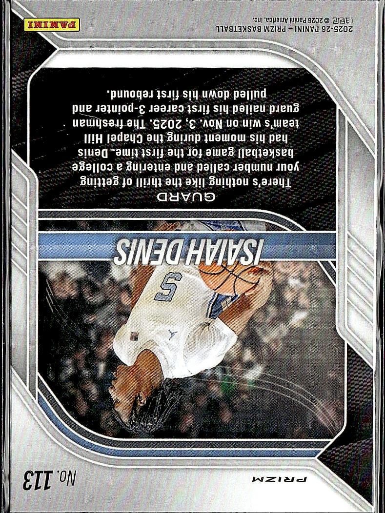 2025-26 Panini Prizm #113 Isaiah Denis Silver Prizm