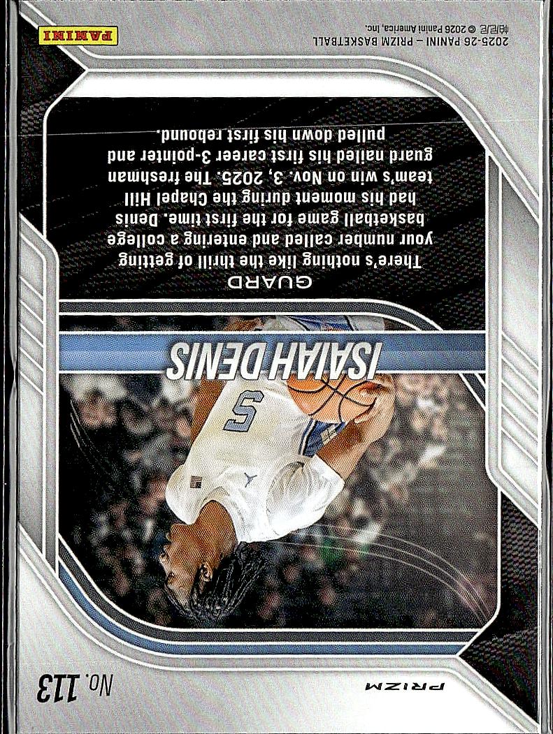 2025-26 Panini Prizm #113 Isaiah Denis Silver Prizm