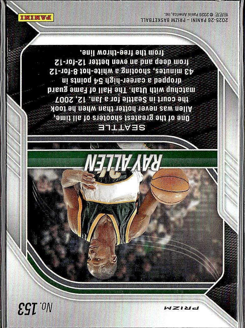 2025-26 Panini Prizm #153 Ray Allen Red Ice Prizm