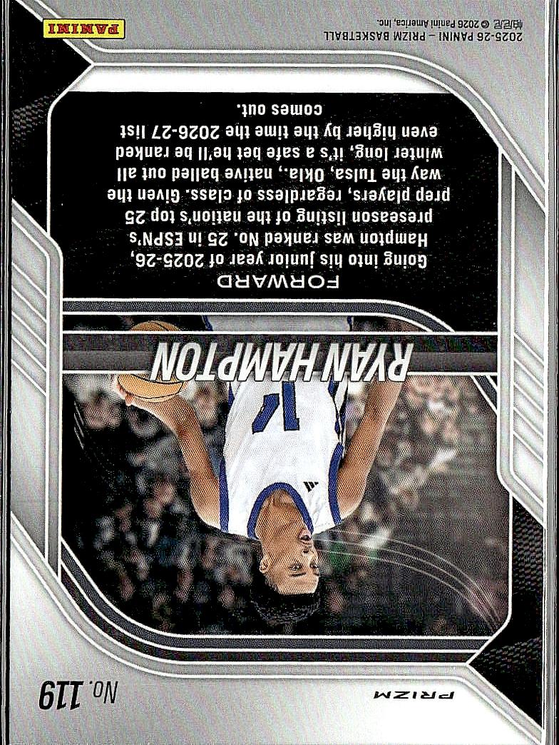 2025-26 Panini Prizm #119 Ryan Hampton Green Prizm