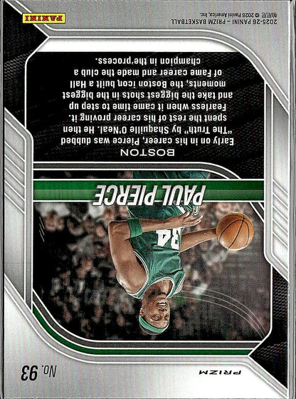 2025-26 Panini Prizm #93 Paul Pierce Red Ice Prizm