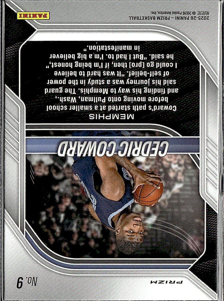 2025-26 Panini Prizm #9 Cedric Coward Green Prizm