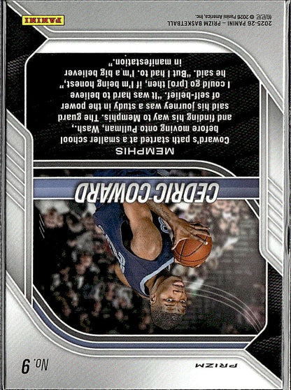 2025-26 Panini Prizm #9 Cedric Coward Green Prizm