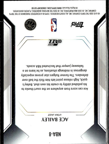 2025-26 Topps #NBA-8 Ace Bailey Topps Collector Kit