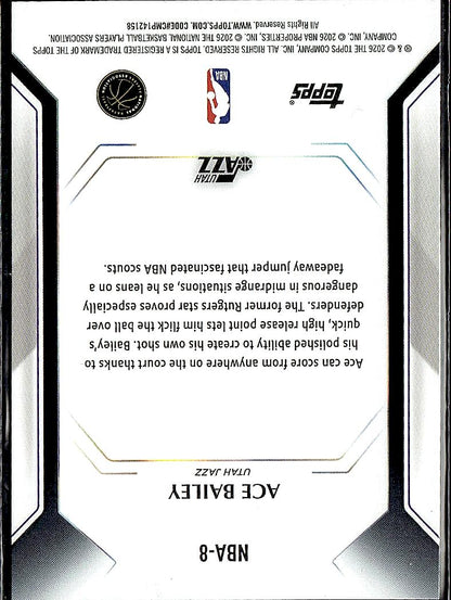 2025-26 Topps #NBA-8 Ace Bailey Topps Collector Kit Wave