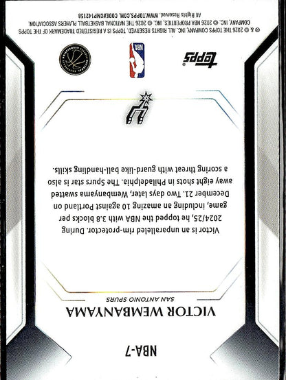 2025-26 Topps #NBA-7 Victor Wembanyama Topps Collector Kit
