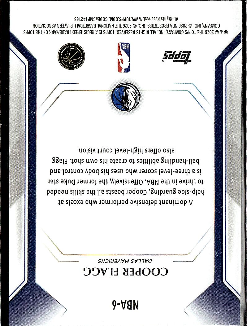 2025-26 Topps #NBA-6 Cooper Flagg Topps Collector Kit