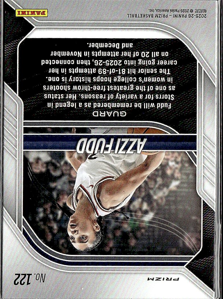 2025-26 Panini Prizm #122 Azzi Fudd Red Ice Prizm