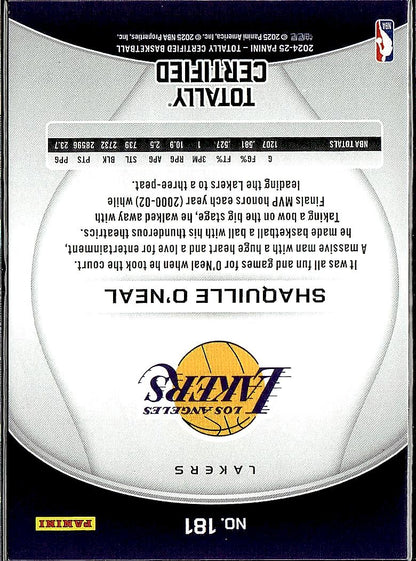 2024-25 Panini Totally Certified #181 Shaquille O'Neal