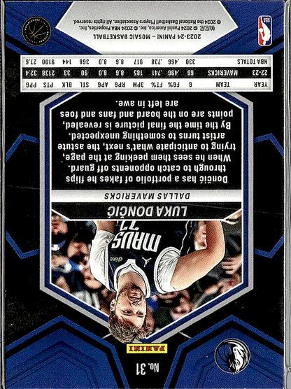 2023-24 Panini Mosaic #31 Luka Doncic