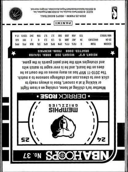 2024-25 Hoops #37 Derrick Rose