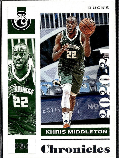 2020-21 Panini Chronicles #28 Khris Middleton Green