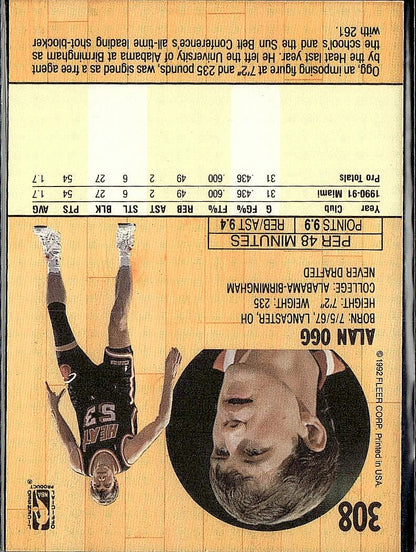 1991-92 Fleer #308 Alan Ogg