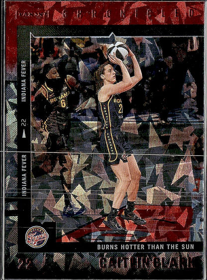 2025 Panini Caitlin Clark Chronicled #28 Caitlin Clark Red Cracked Ice