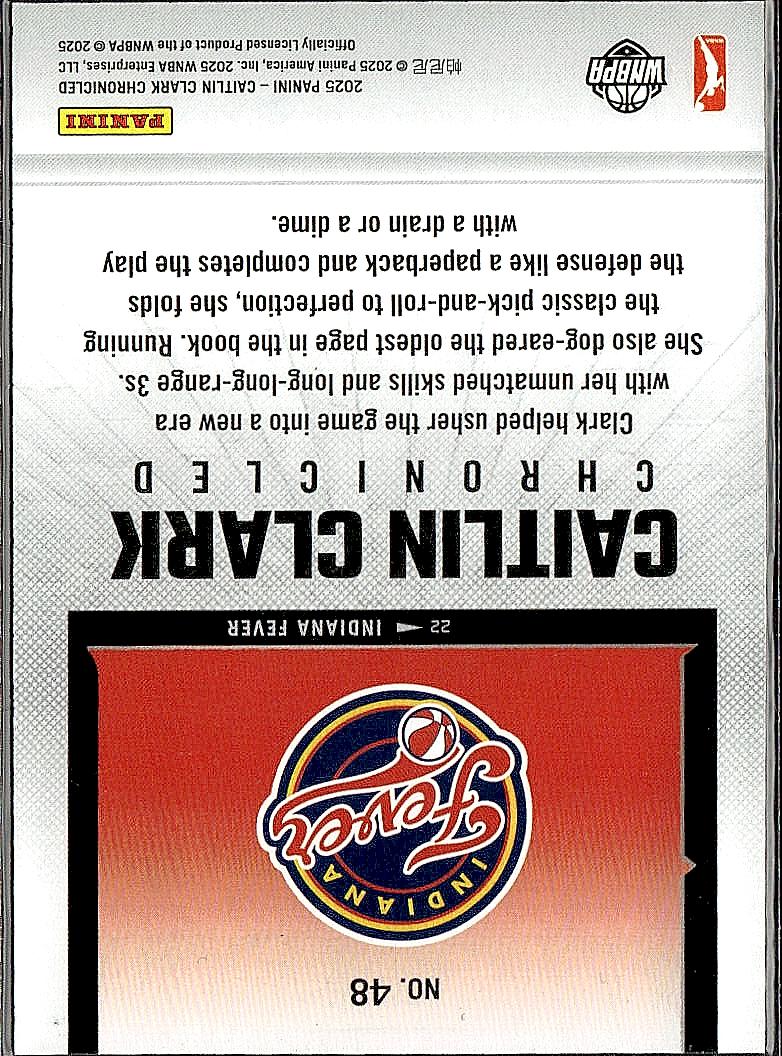 2025 Panini Caitlin Clark Chronicled #48 Caitlin Clark Holo