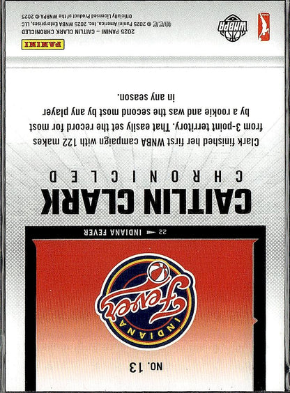 2025 Panini Caitlin Clark Chronicled #13 Caitlin Clark Holo