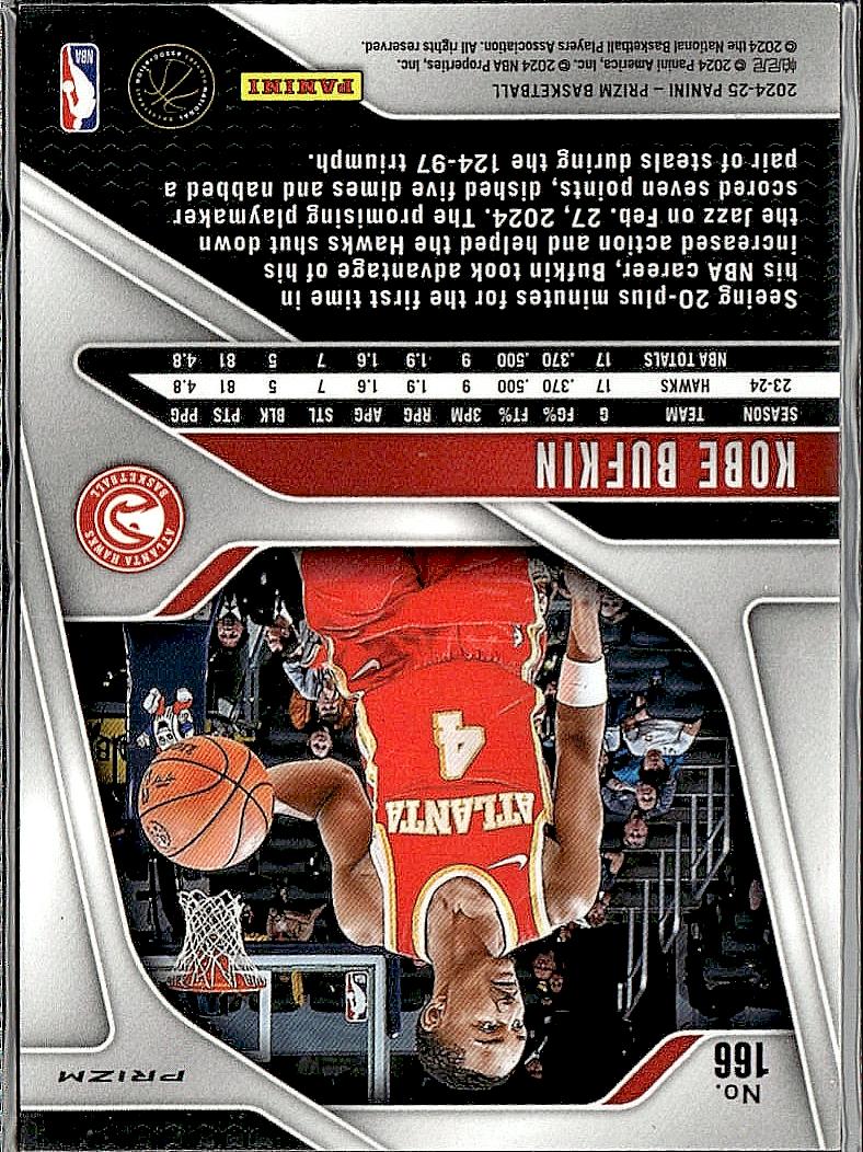 2024-25 Panini Prizm #166 Kobe Bufkin Prizms Pink Ice