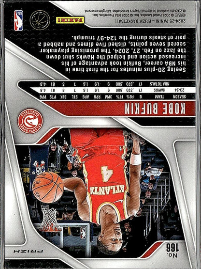 2024-25 Panini Prizm #166 Kobe Bufkin Prizms Pink Ice