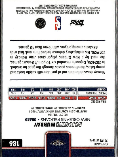 2025-26 Topps Chrome #186 Dejounte Murray X-Fractor