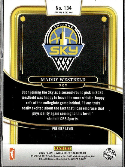 2025 Panini Select WNBA #134 Maddy Westbeld Red Ice Prizms #/299
