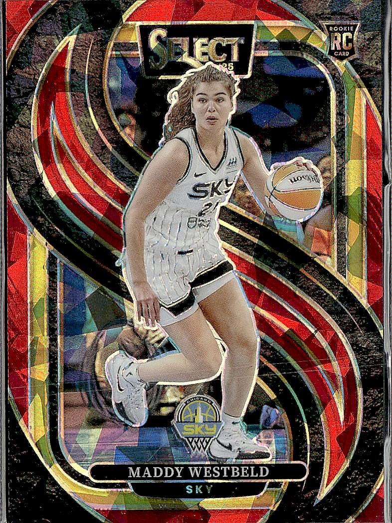 2025 Panini Select WNBA #134 Maddy Westbeld Red Ice Prizms #/299