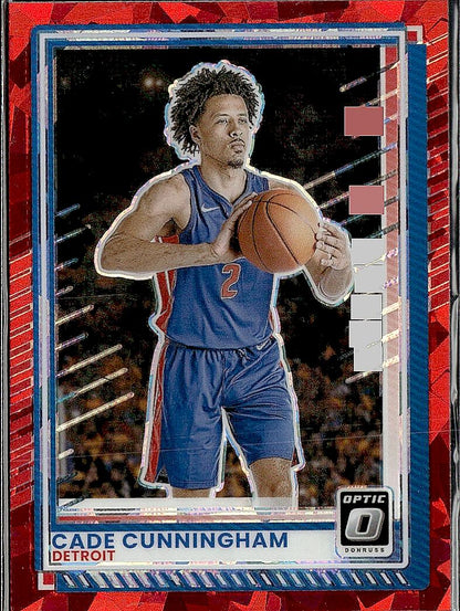 2025-26 Donruss #108 Cade Cunningham Optic Red Cracked Ice