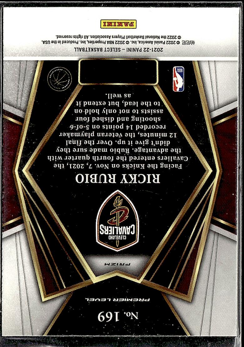 2021-22 Panini Select #169 Ricky Rubio Blue Shimmer Prizms