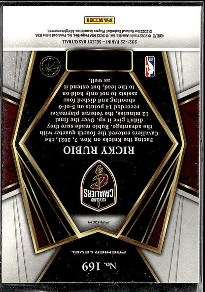 2021-22 Panini Select #169 Ricky Rubio Blue Shimmer Prizms