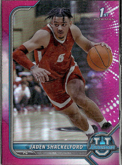 2021-22 Bowman University #50 Jaden Shackelford Pink