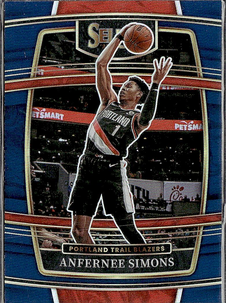 2021-22 Panini Select #29 Anfernee Simons Blue Prizms