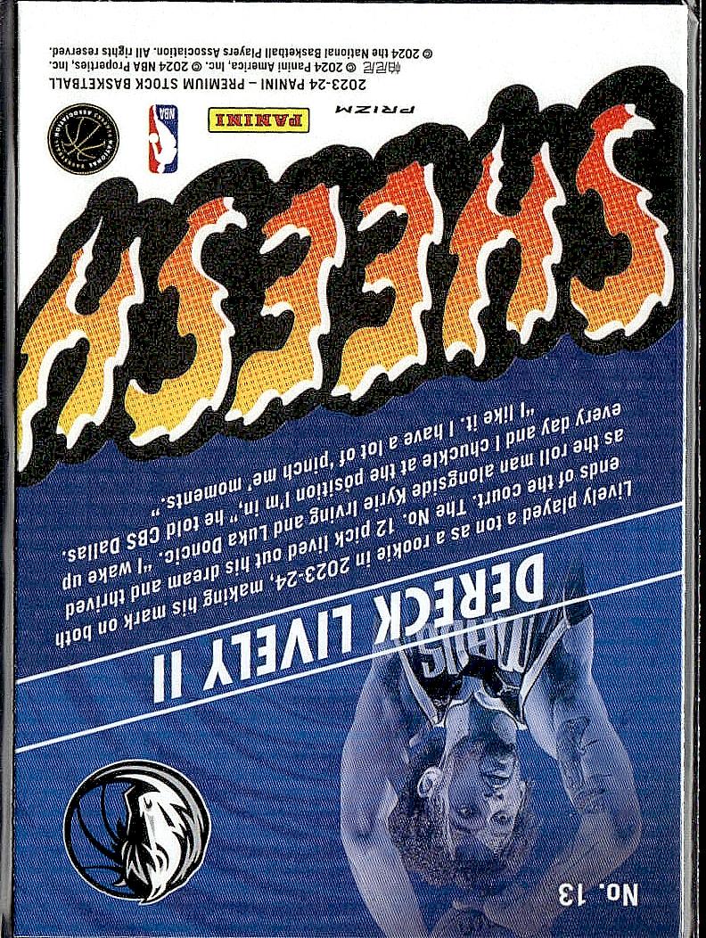 2023-24 Hoops Premium Stock #13 Dereck Lively II Sheesh Silver Prizm