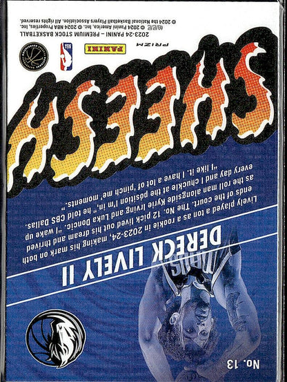 2023-24 Hoops Premium Stock #13 Dereck Lively II Sheesh Silver Prizm
