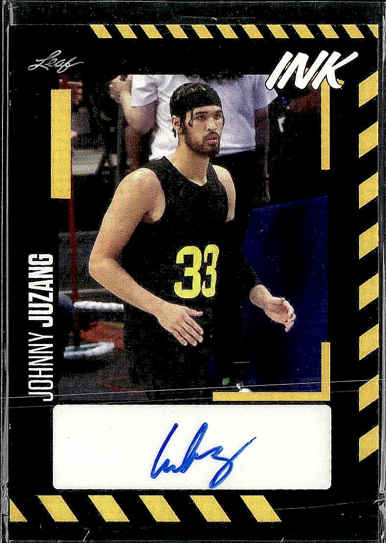 2023-24 Leaf Ink - Base Autographs White #BA-JJ1 Johnny Juzang Yellow