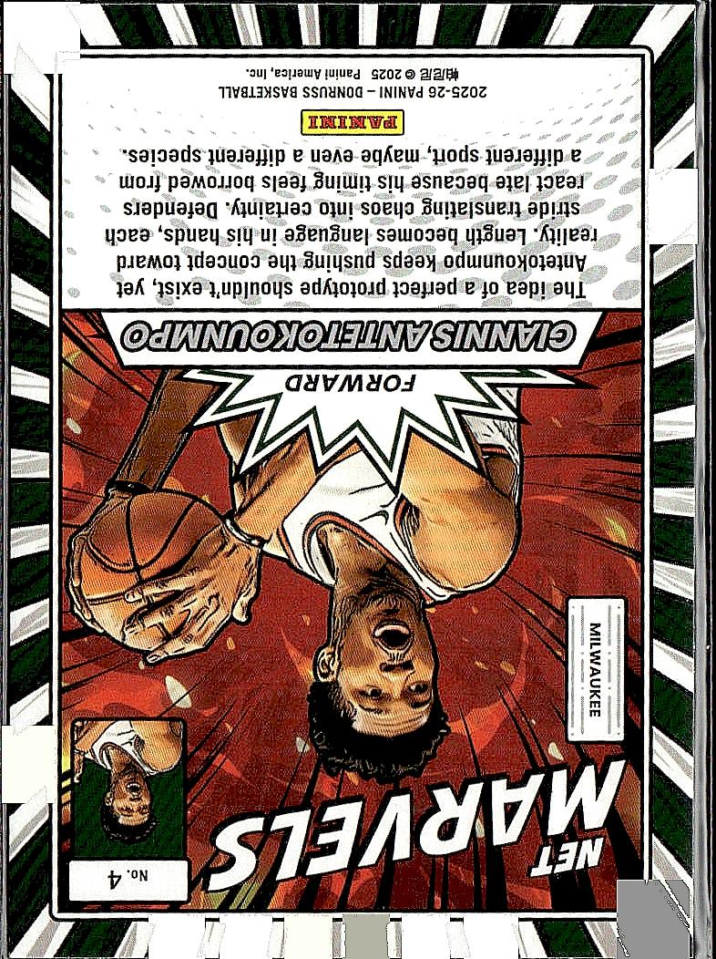 2025-26 Donruss #4 Giannis Antetokounmpo Net Marvels Holo Green Laser