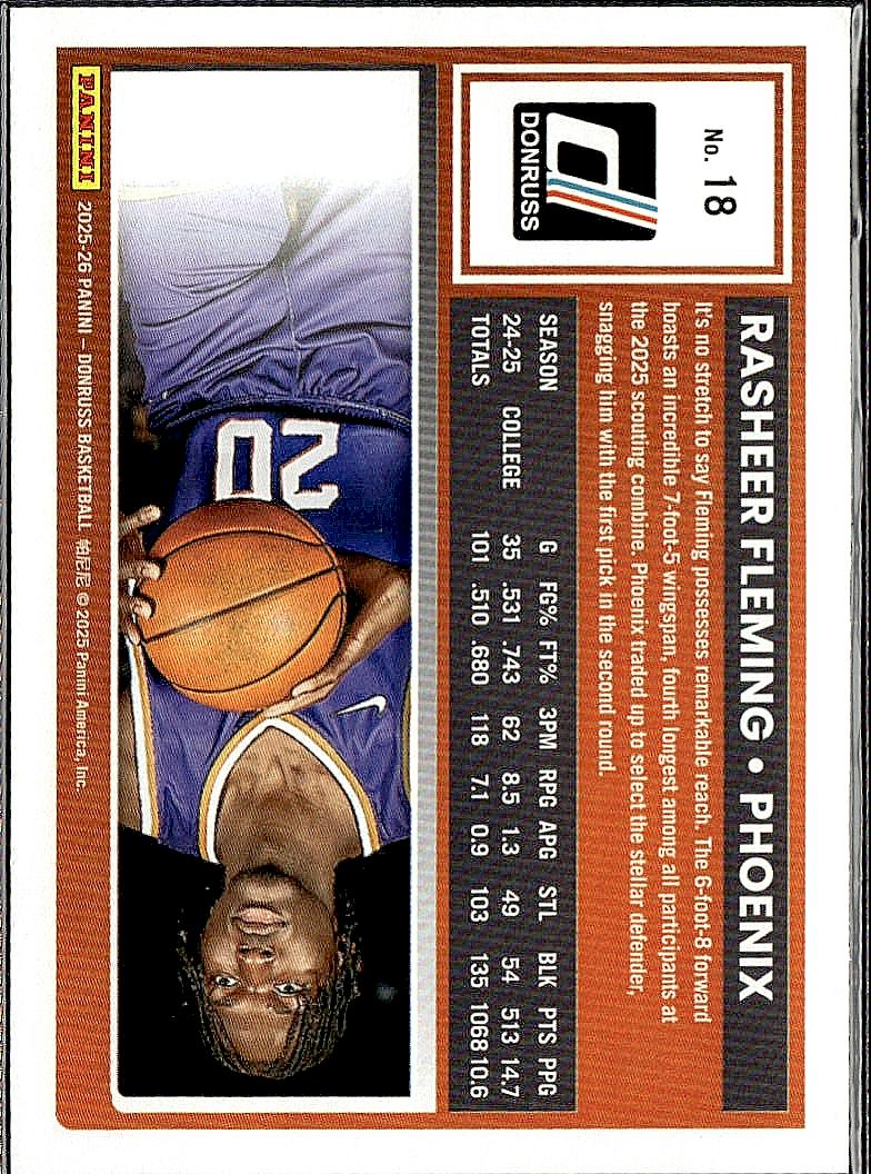 2025-26 Donruss #18 Rasheer Fleming Holo Green Laser