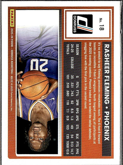 2025-26 Donruss #18 Rasheer Fleming Holo Green Laser