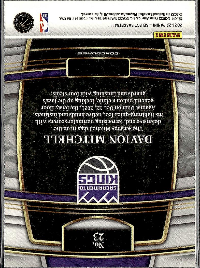 2021-22 Panini Select #23 Davion Mitchell Blue (Retail Base)
