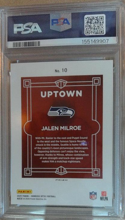 2025 Donruss Optic #10 Jalen Milroe Uptown PSA 9