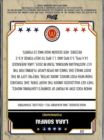 2025 Topps Chrome McDonald's All American #23 Lara Somfai