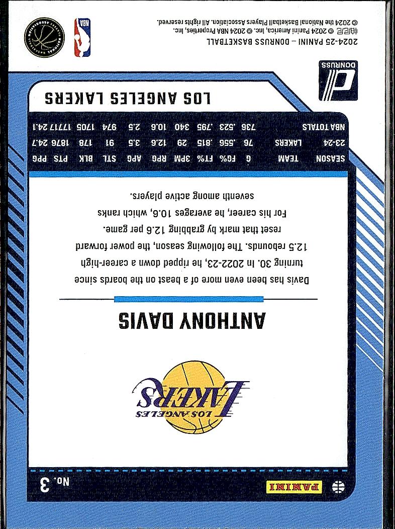 2024-25 Donruss #3 Anthony Davis
