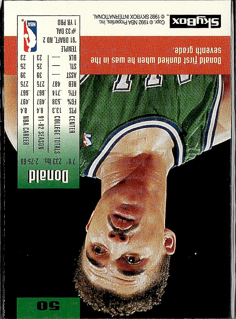 1992-93 SkyBox #50 Donald Hodge