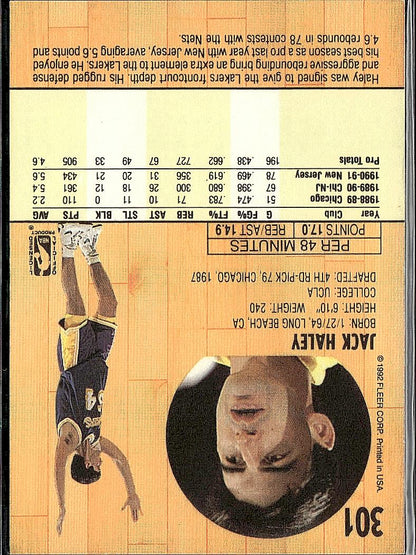 1991-92 Fleer #301 Jack Haley