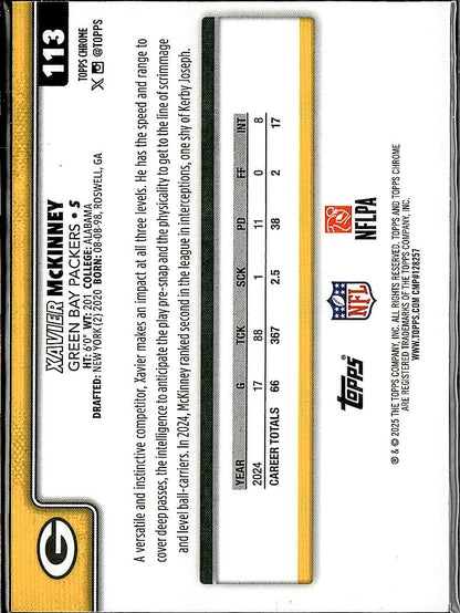 2025 Topps Chrome #113 Xavier McKinney