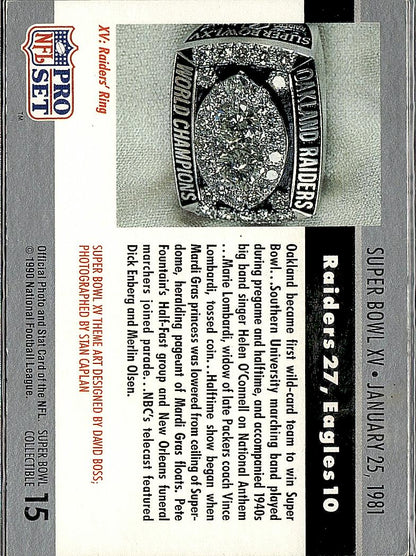 1990 Pro Set #15 Super Bowl XV SBXV Super Bowl Collectibles