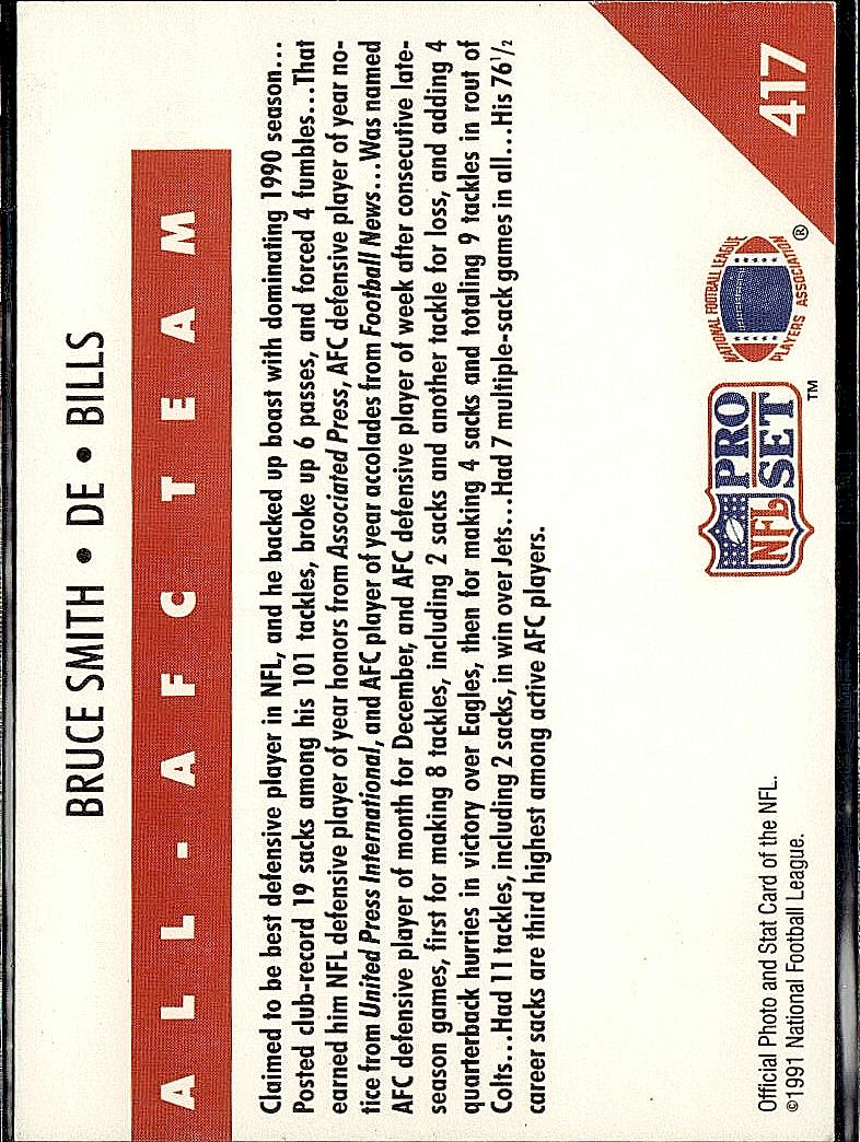 1991 Pro Set #417 Bruce Smith